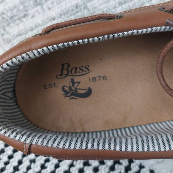 GH Bass -Alex Top Dock Siders Men's  12 M Brown Nautical Leather - Picture 3 of 6